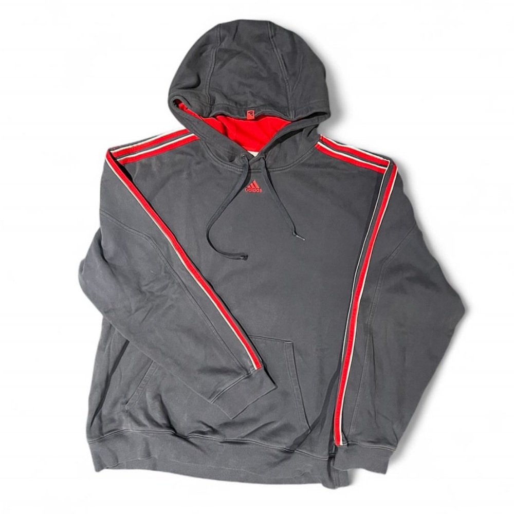 Adidas Gray and Red Hoodie